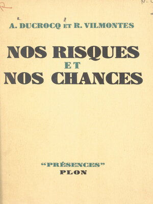 cover image of Nos risques et nos chances